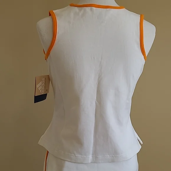 RARE Vintage Tennessee Lady Vols UT NEW ADIDAS Tennis Top White Racer Back Lg - Picture 3 of 13